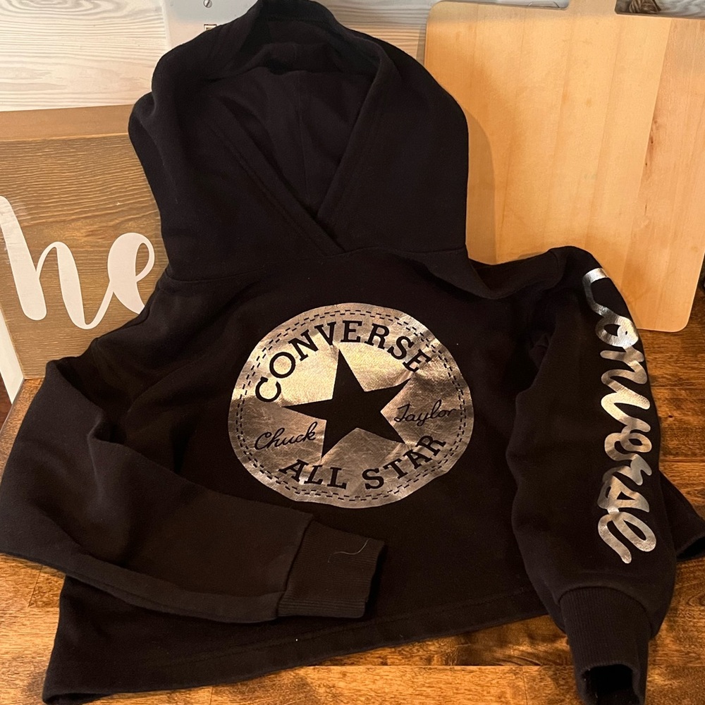 Black converse hoodie. Girls medium.